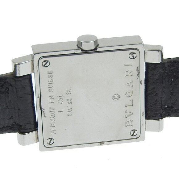 BVLGARI Quadlard Watches SQ22SL blackDial Stainless Steel/leather Quartz - Picture 6 of 8